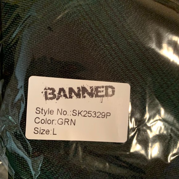 NWT Banned Apparel Sweet Check Swing Skirt in Green Plaid with Pockets - Picture 11 of 15